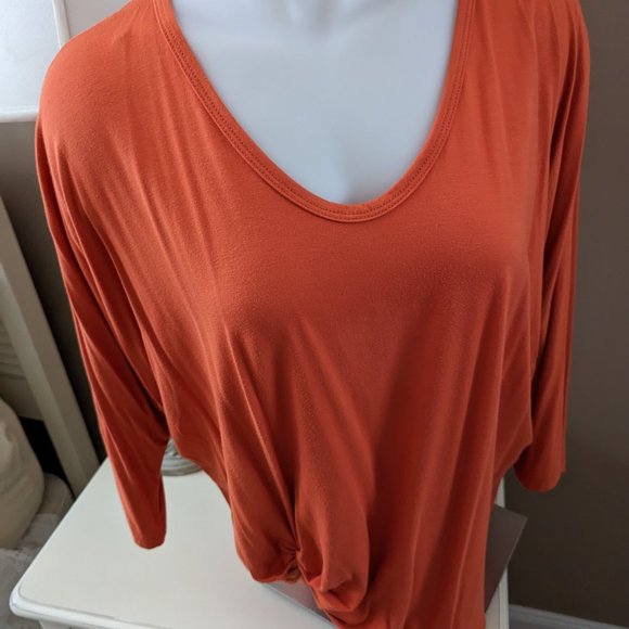 KAREN KANE CORAL SCOOP NECK SIDE CINCH TOP SIZE XL - Picture 1 of 3
